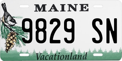 ME license plate 9829SN