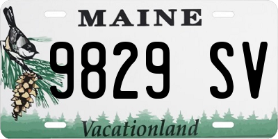 ME license plate 9829SV