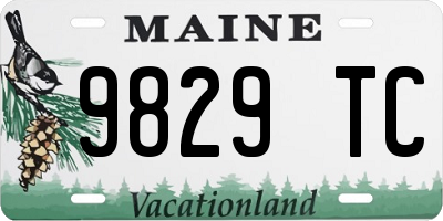 ME license plate 9829TC