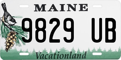 ME license plate 9829UB