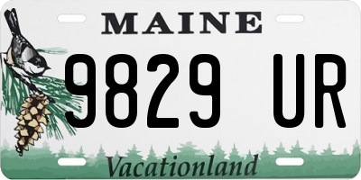 ME license plate 9829UR