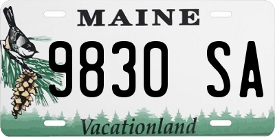 ME license plate 9830SA