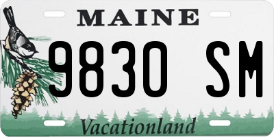 ME license plate 9830SM