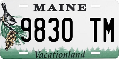ME license plate 9830TM