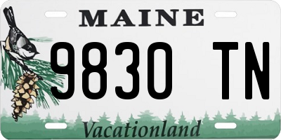 ME license plate 9830TN