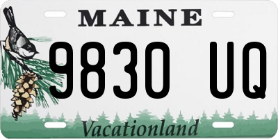 ME license plate 9830UQ