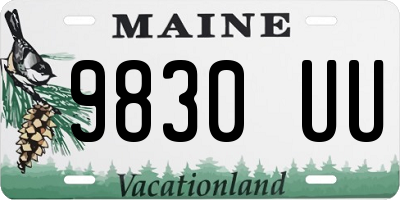 ME license plate 9830UU