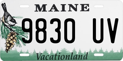 ME license plate 9830UV