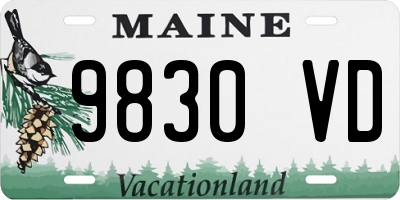 ME license plate 9830VD