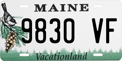 ME license plate 9830VF