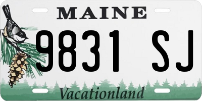 ME license plate 9831SJ