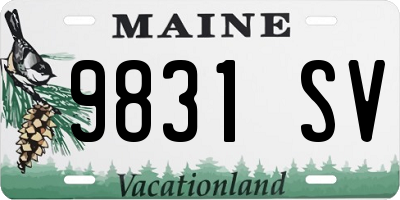 ME license plate 9831SV
