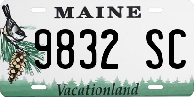 ME license plate 9832SC