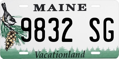 ME license plate 9832SG