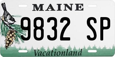 ME license plate 9832SP