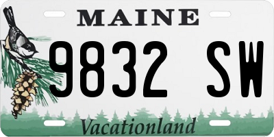 ME license plate 9832SW
