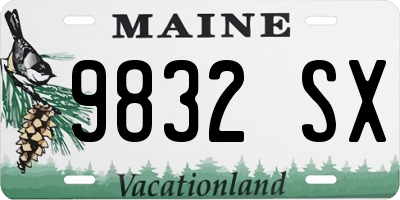 ME license plate 9832SX