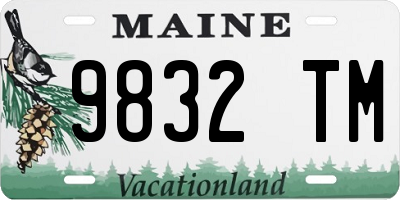 ME license plate 9832TM