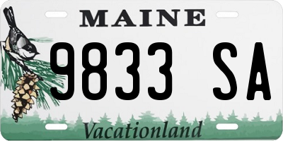 ME license plate 9833SA