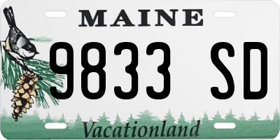 ME license plate 9833SD