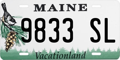 ME license plate 9833SL