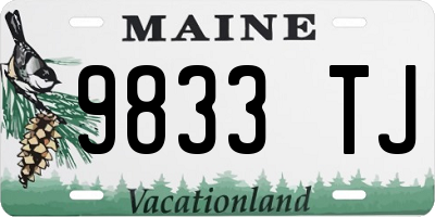 ME license plate 9833TJ