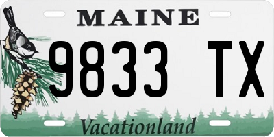 ME license plate 9833TX