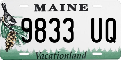 ME license plate 9833UQ