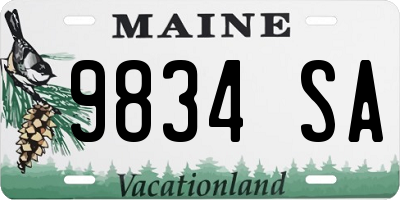 ME license plate 9834SA