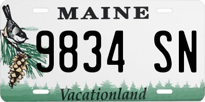 ME license plate 9834SN