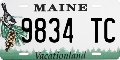 ME license plate 9834TC