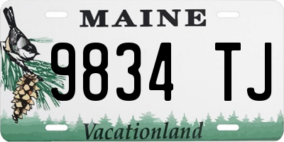 ME license plate 9834TJ