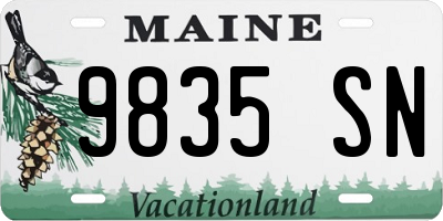 ME license plate 9835SN