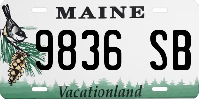 ME license plate 9836SB