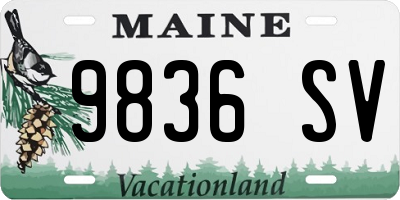ME license plate 9836SV
