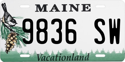 ME license plate 9836SW