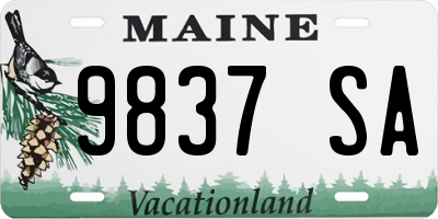 ME license plate 9837SA