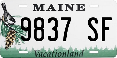 ME license plate 9837SF