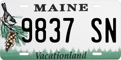 ME license plate 9837SN