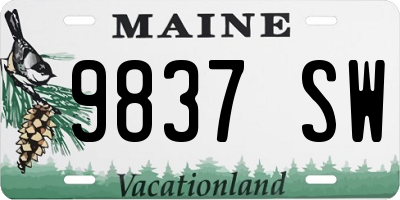 ME license plate 9837SW