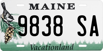 ME license plate 9838SA