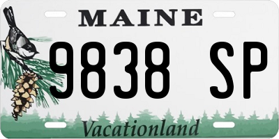 ME license plate 9838SP