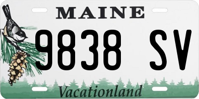 ME license plate 9838SV