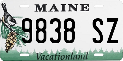 ME license plate 9838SZ