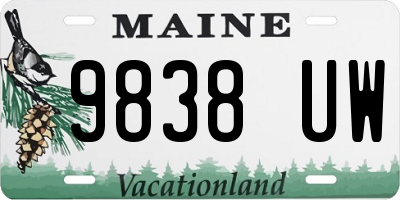 ME license plate 9838UW