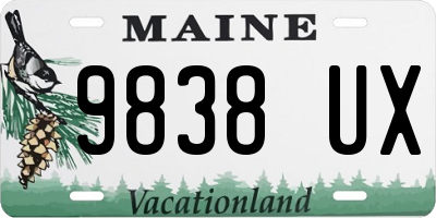 ME license plate 9838UX