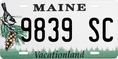 ME license plate 9839SC