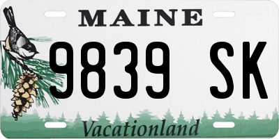 ME license plate 9839SK