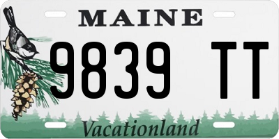 ME license plate 9839TT