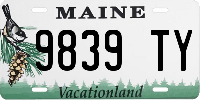 ME license plate 9839TY